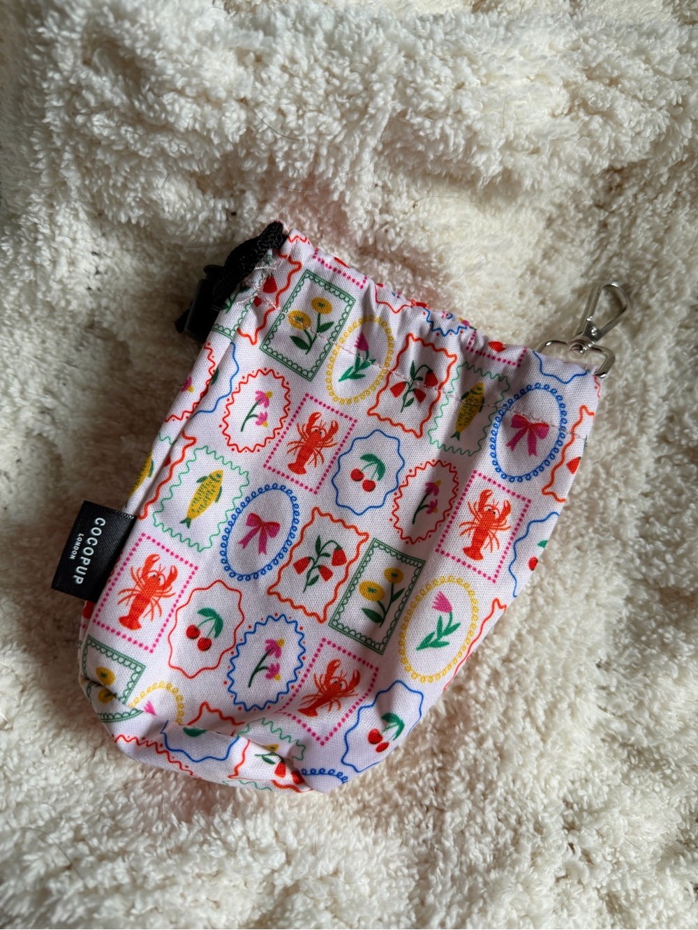 Cocopup London printed stamp floral treat bag drawstring